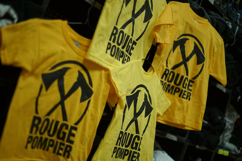 T-shirt pour enfants/ados "Logo haches" jaune - Rouge Pompier