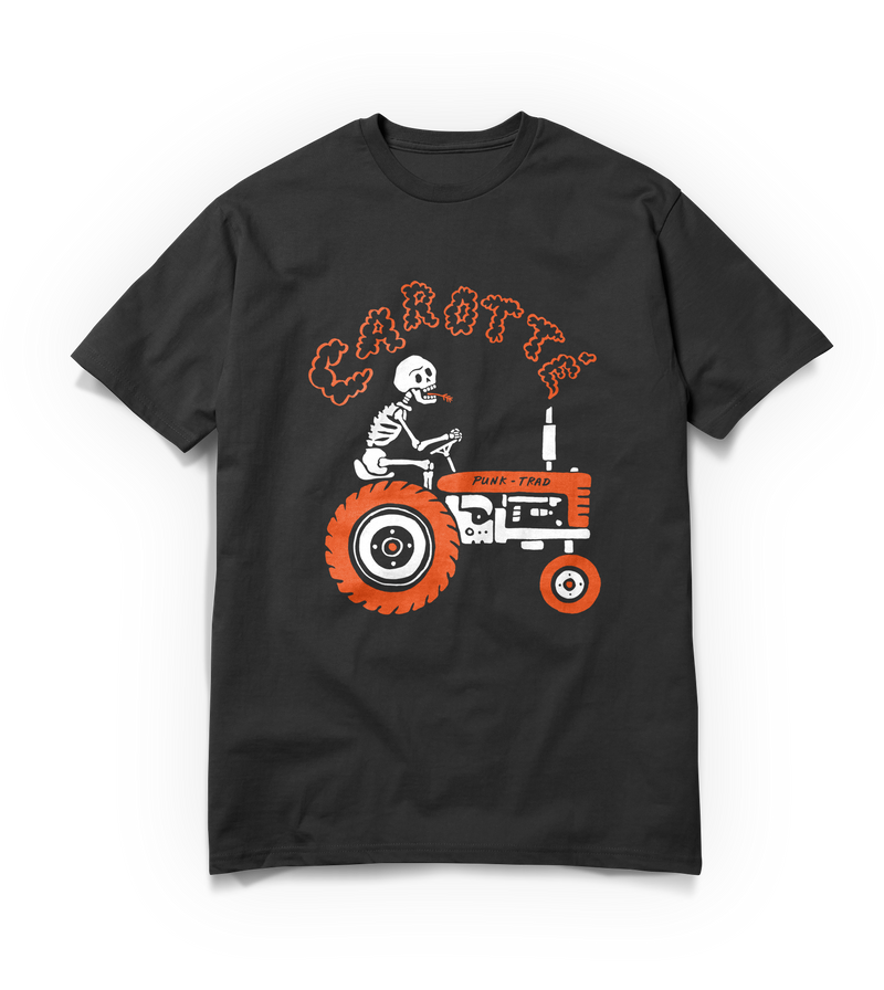 "Skull and tractor (white)" T-shirt - Carroté