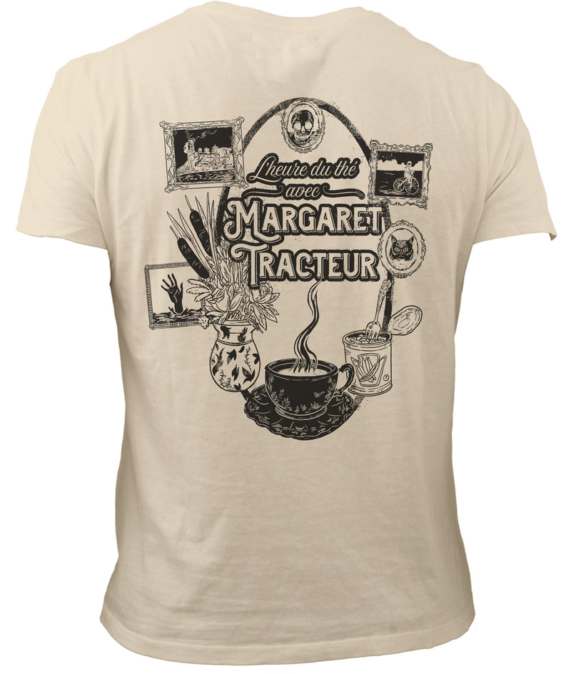 T-shirt beige "L'heure du thé" - Margaret Tracteur