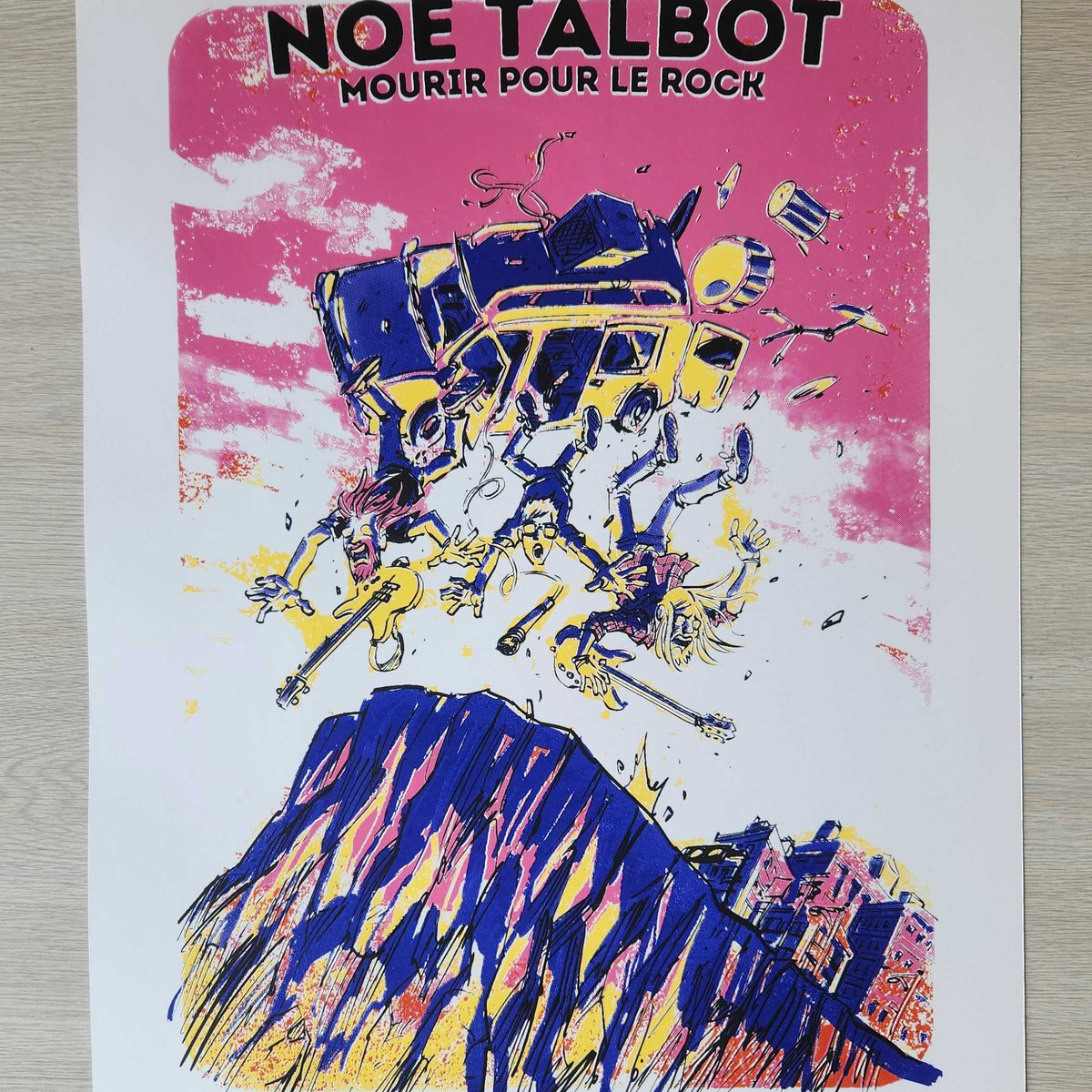 Screen-printed poster "Mourir pour le rock" - Noé Talbot