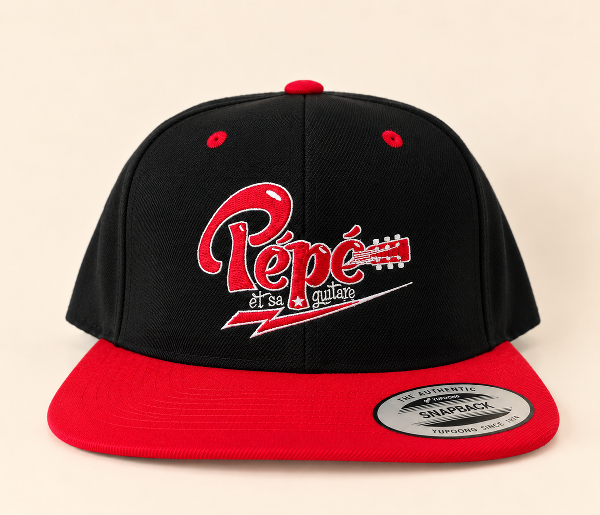 Black hat "Embroidered Logo" - Pépé et sa guitare