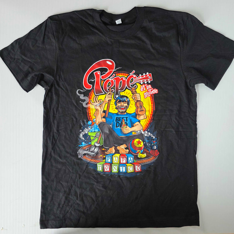 T-shirt "Papa Toxico" - Pépé et sa guitare