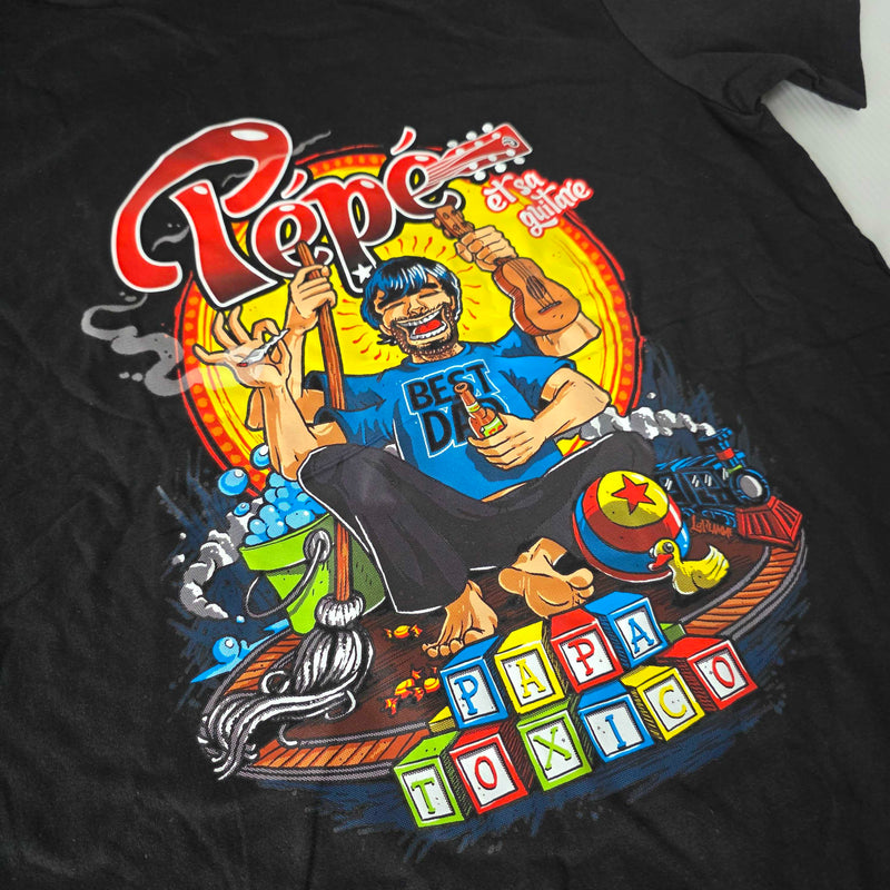 T-shirt "Papa Toxico" - Pépé et sa guitare