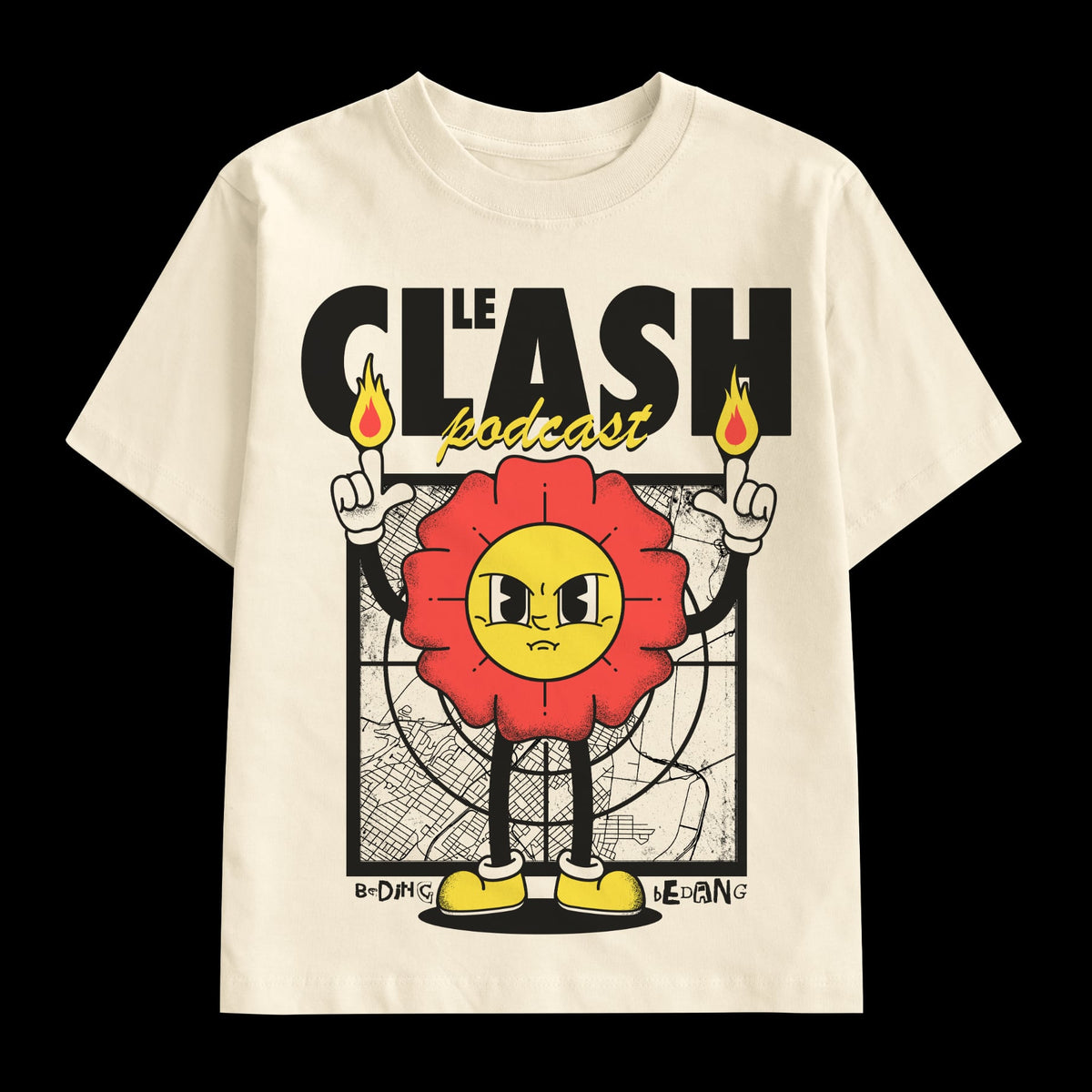 PRÉCOMMANDE - T-shirt ''Fleur/Flamme/Beding-Bedang'' Le Clash Podcast