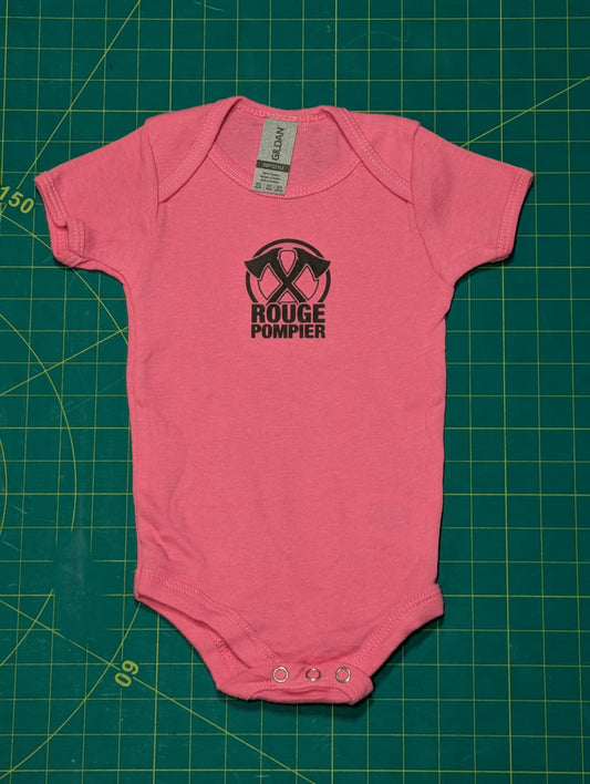 Baby onesie "Axe Logo" (blue, pink, black) - Rouge Pompier